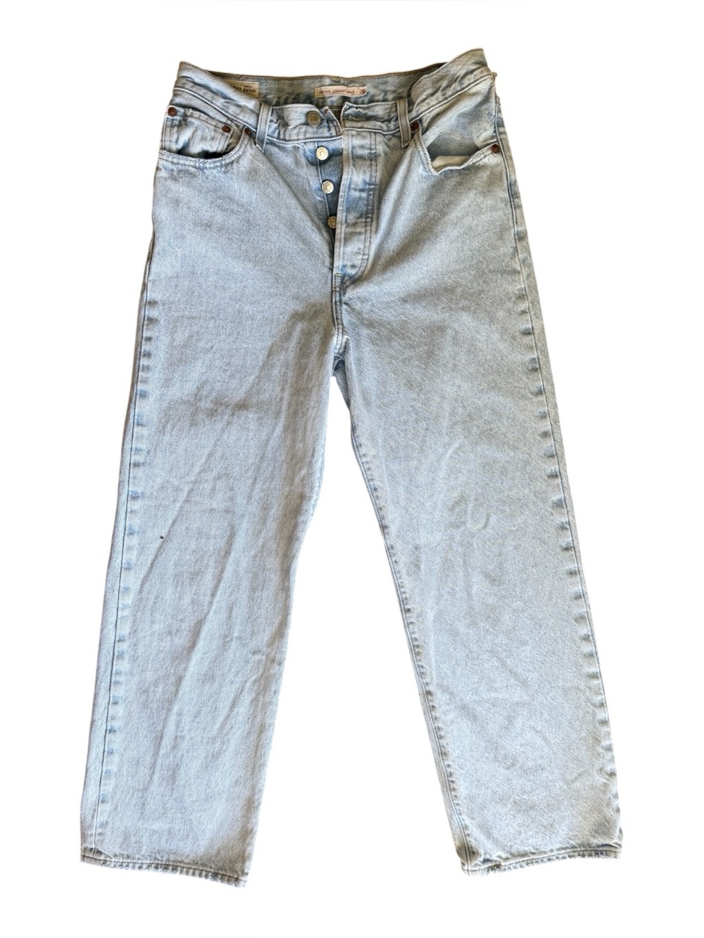 Levi's Ribcage Straight Ankle Light Wash Cotton Jeans, Size 28